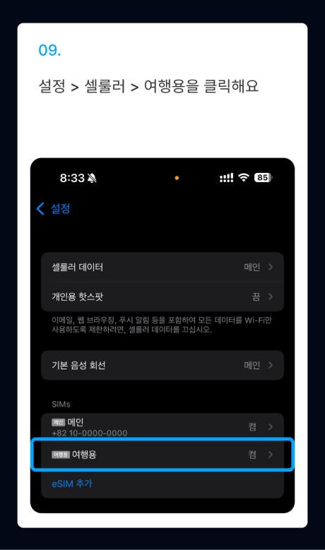 eSIM 설치 가이드
